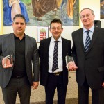 Molnár András, a Szarvasi Vas-Fémipari Zrt. gyárigazgatója, Babák Mihály polgármester és Erdélyi István, a Gallicoop Zrt. elnök-vezérigazgatója (Fotó: Babák Zoltán)