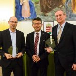 Nagy Gergely, a Pioneer Hi-Bred Zrt. vezetője, Babák Mihály polgármester és Erdélyi István , a Gallicoop Pulykafeldolgozó Zrt. elnök-vezérigazgatója