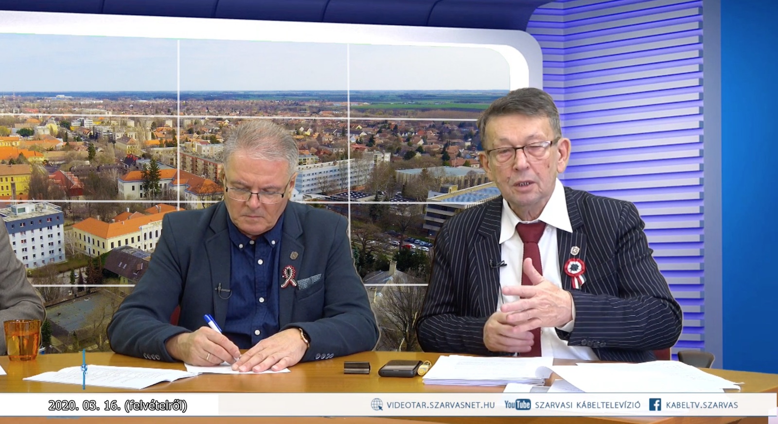 Dr. Melis János és Babák Mihály (Fotó: Szarvasi Kábeltelevízió)