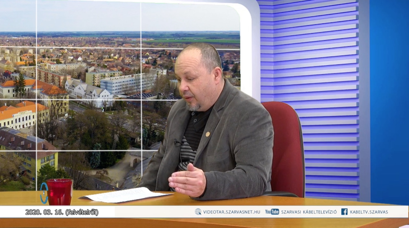 Sinka Imre, Békésszentandrás polgármestere (Fotó: Szarvasi Kábeltelevízió)