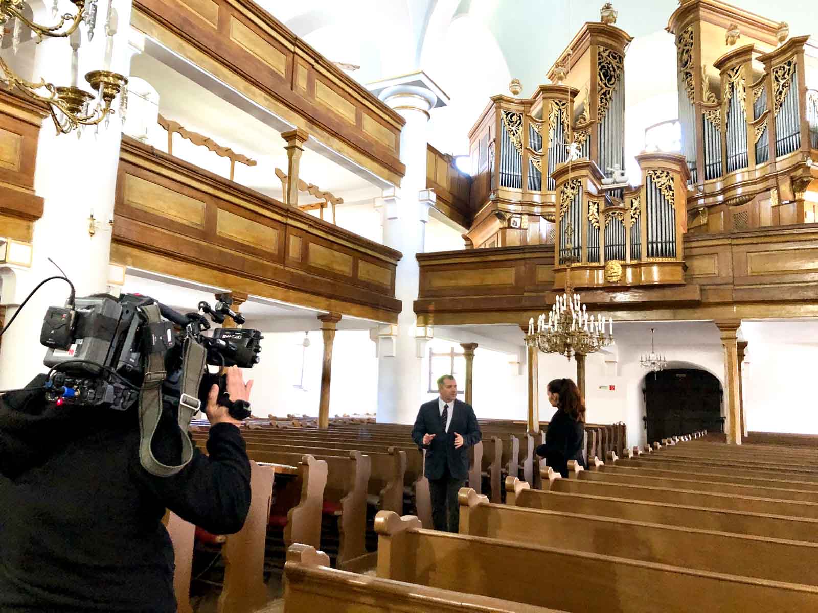 A TV2 forgat az Ótemplomban (Fotó: Babák Zoltán)