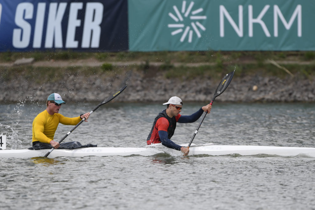 Hátul Dombvári Bence, elöl Noé Zsombor (Fotó: kajakkenusport.hu)