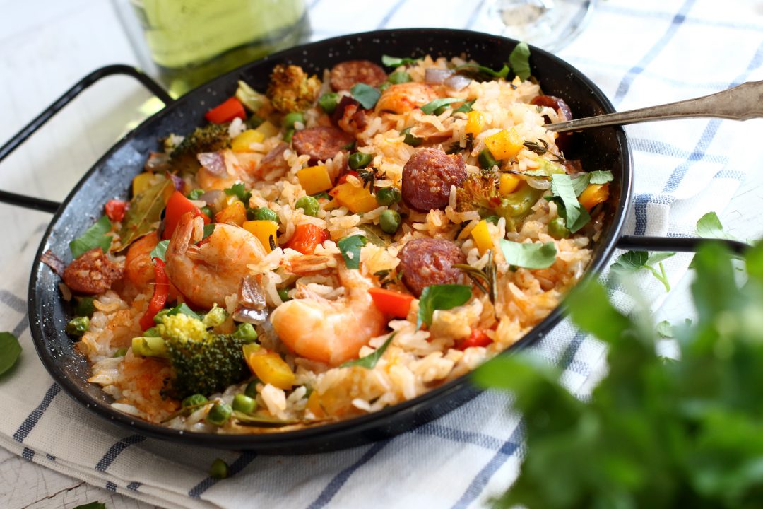 Paella pulykakolbásszal és rákkal (Fotó: Gallicoop.hu)