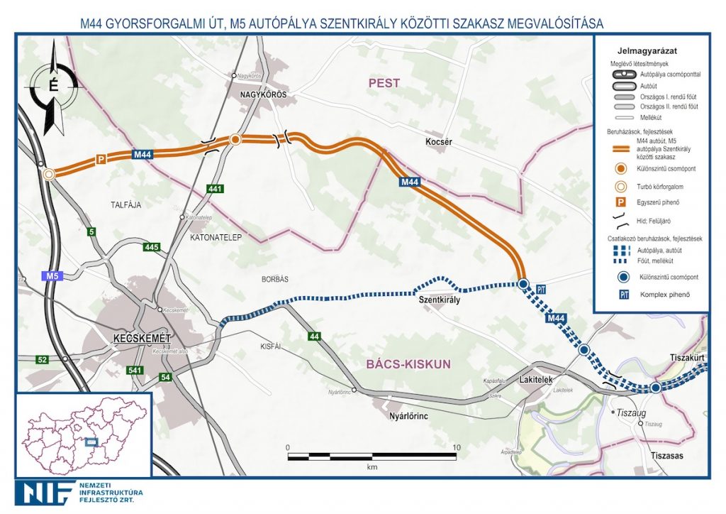 M44-es csatlakozása az M5-ös autópályába az 5. főúton keresztül