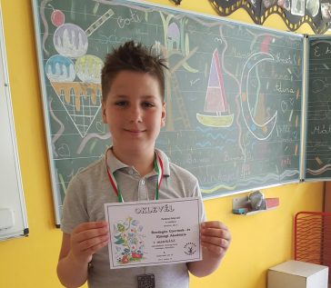 Petényi Marcell 4. osztályos tanuló első helyezést ért el