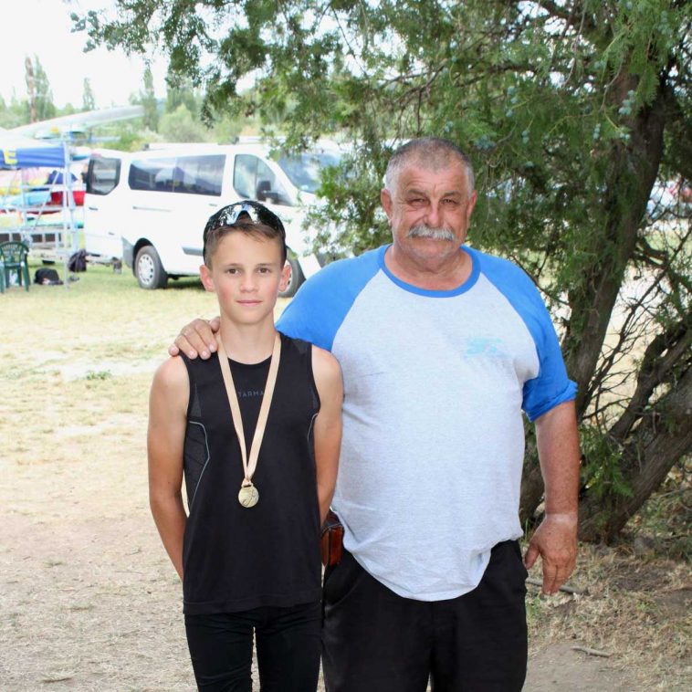 A 12 éves Velencei Boldizsár és edzője, Bátor György