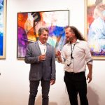 Havas Csilla, Korbely István, St. Martin és Szurominé Bánfi Éva a kiállítás megnyitót követő pezsgős koccintáson