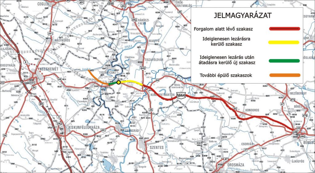 Lezárták az M44 egy szakaszát