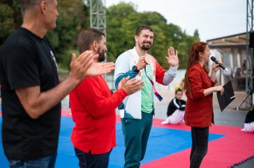 Lovász György, Ruzsinszki György, Hárspataki Gábor és Hegedűs Éva a délután háziasszonya