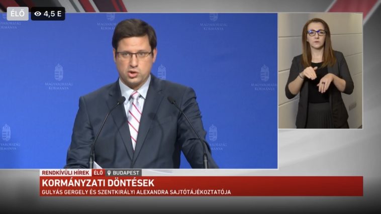 Gulyás Gergely a délutáni Kormányinfón