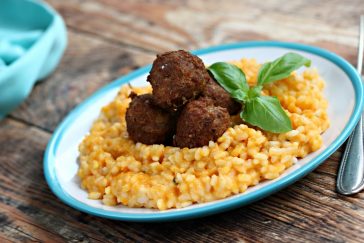 Sütőtökös rizottó pulykahúsgombóccal