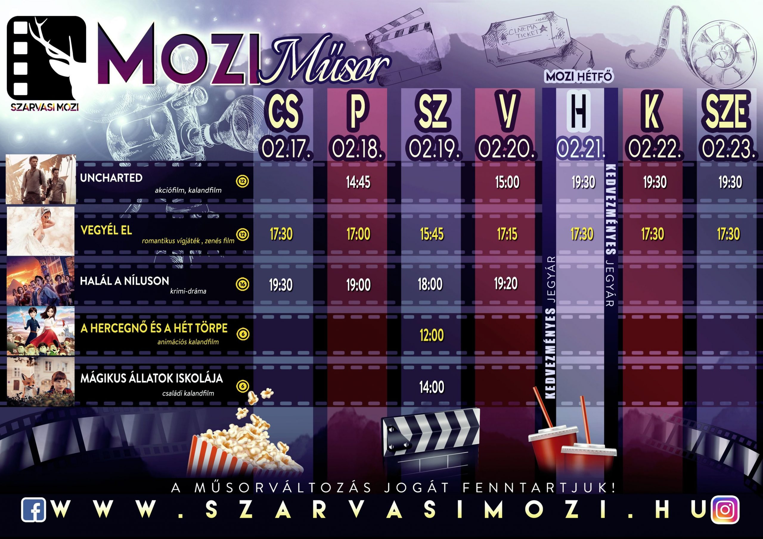 A Szarvasi Mozi 2022. 7. heti műsora