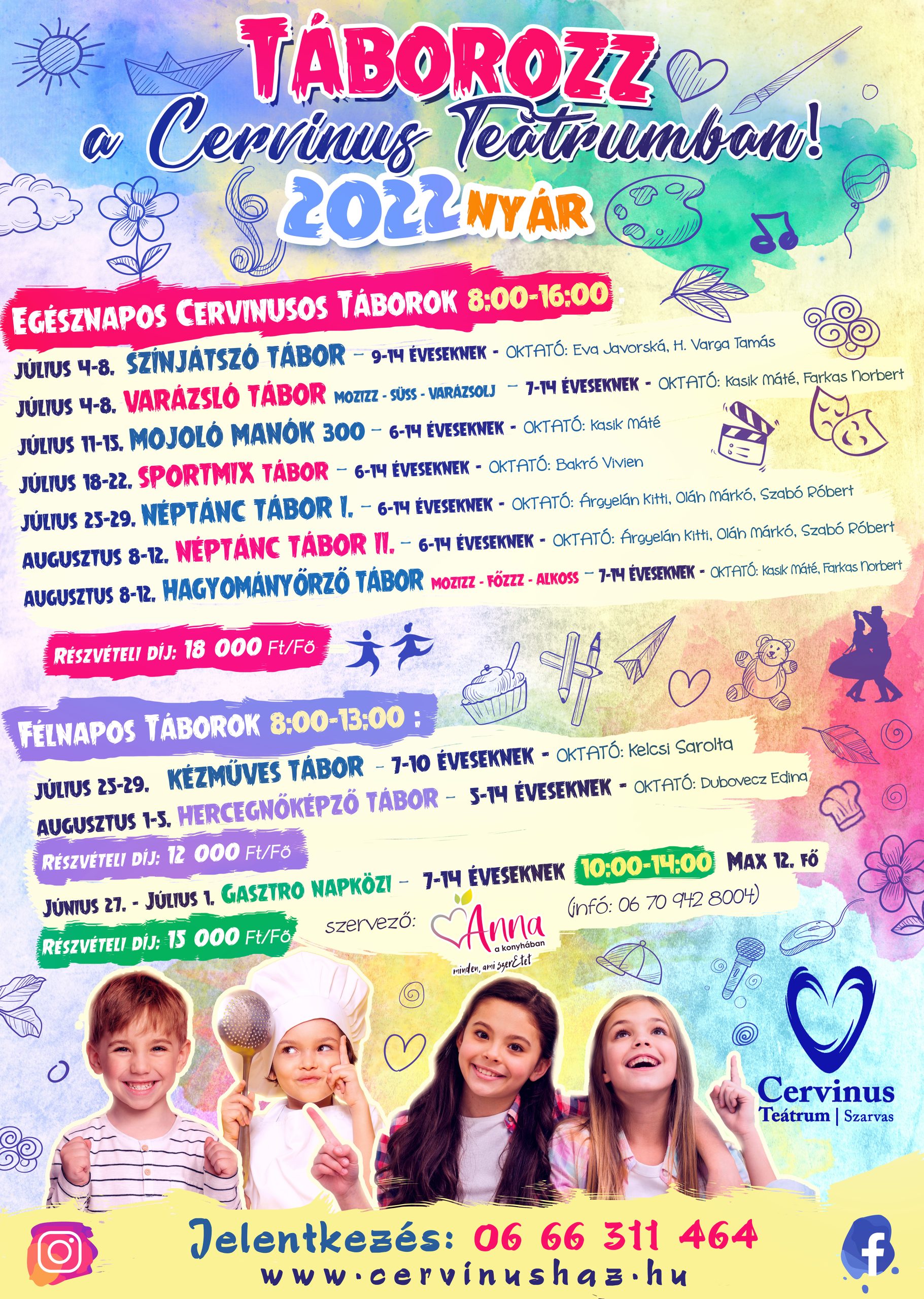 Cervinus Teátrum - Nyári Táborok 2022