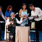 Szente Árpád Csaba, Dósa Zsuzsa, Szemán Béla, Enyingi Zsófia és Boronyák Gergely a Cervinus Teátrum által 2022. július 18-án a Szarvasi Vízi Színházban előadott Váratlan vendég című darabban