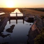 A békésszentandrási duzzasztómű 2022. július 27-én hajnalban