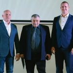 Schmidt Gábor, az MKKSZ elnöke, Bátor György és Boros Gergely szakmai igazgató