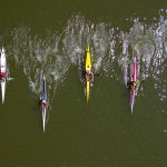 Az egyik 500 méteres táv rajtja vasárnap délelőtt.