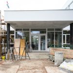 Energetikai korszerűsítés alatt a Városi Könyvtár épülete 2024. november 28-án.