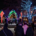 A Szervasi Rezesbanda a Zenepavilonnál 2024. december 21-én.