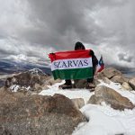 Molnár Ábel az Ojos del Salado chilei csúcsán.