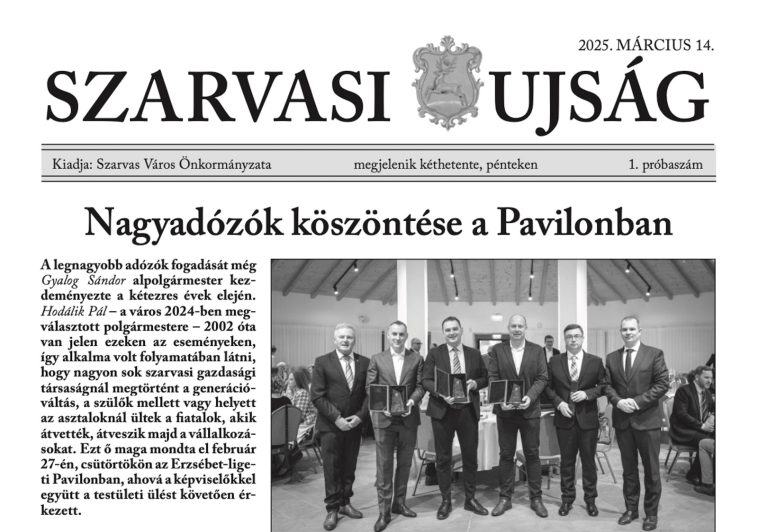 A Szarvasi Ujság 2025. évi első száma.