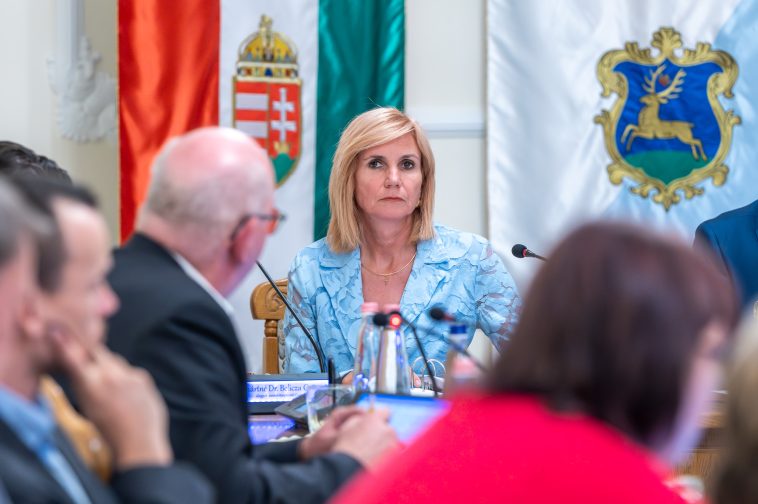 Horváthné dr. Kepenyes Edit jegyző Szarvas Város Képviselőtestülete 2025. szeptember 18-i ülésén.