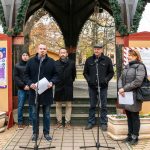 Hodálik Pál polgármester és dr. Dósa Zsuzsa, a Cervinus Teátrum ügyvezetője tartott sajtótájékoztatót a 2025-ös adventi rendezvényekről 2025. november 24-én.